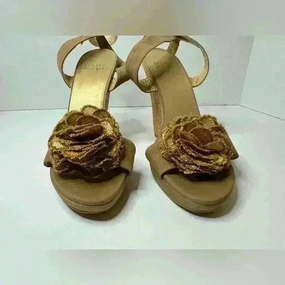 Stuart‎ Weitzman Women’s Belfor Flower Wedges Sandals Size 8.5 - Picture 4 of 11